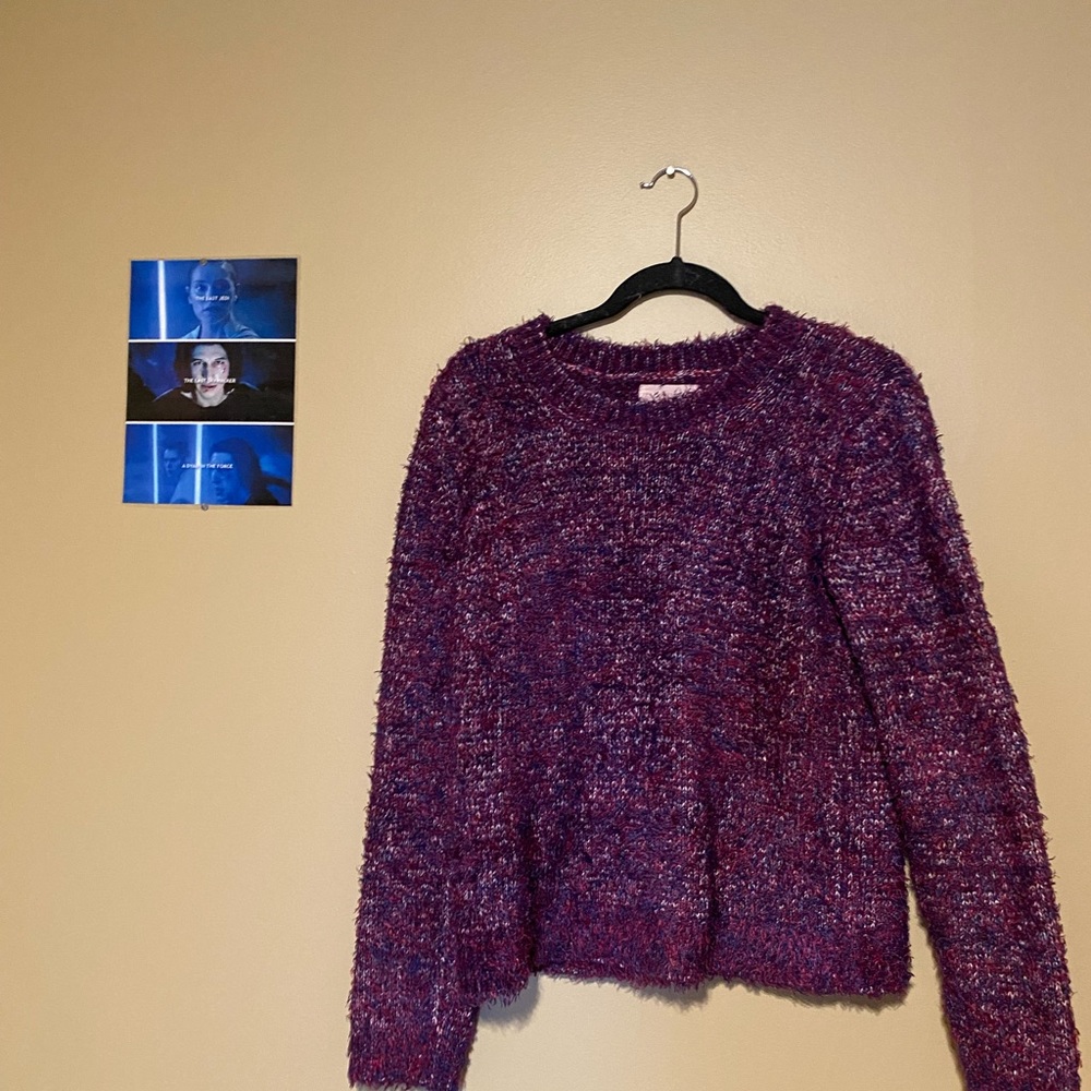 🐰Lou and grey loft purple fuzzy sweater🐰